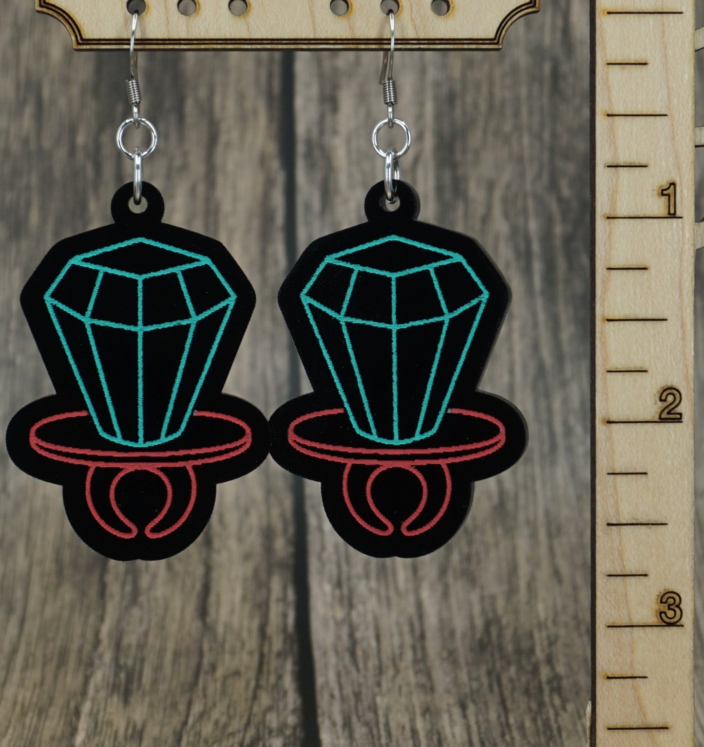 neon ring pop earrings