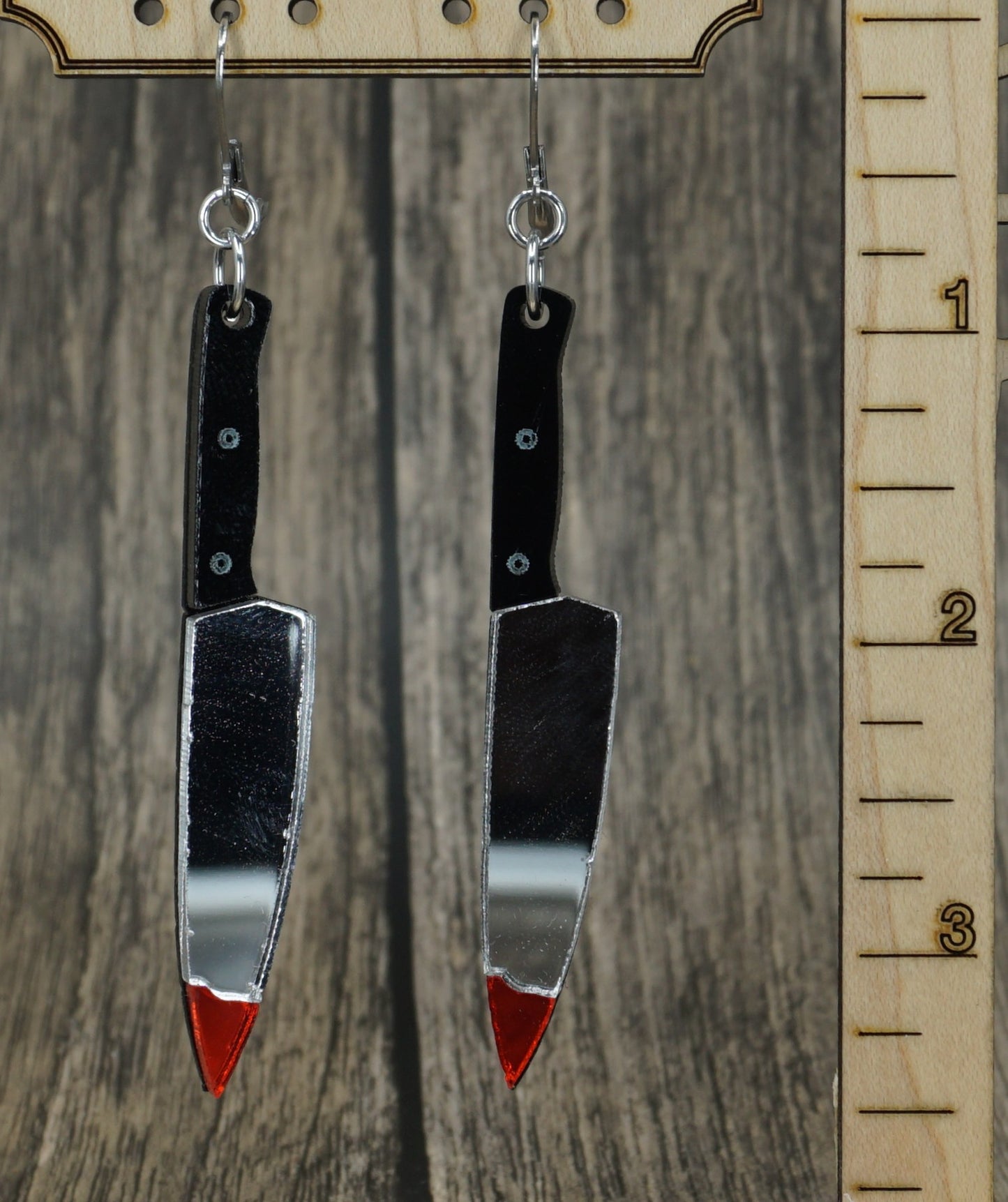bloody tip knife earrings