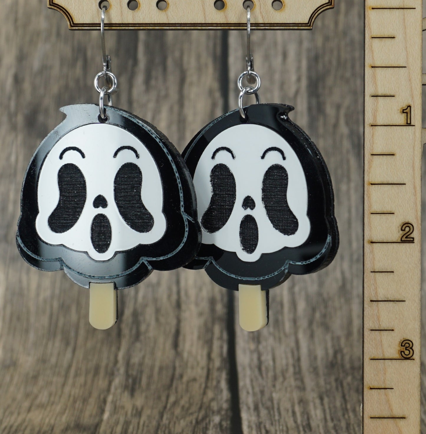 Ghostface ice cream earrings