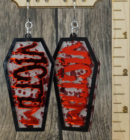 victim coffin earrings