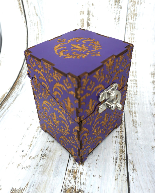 Card Deck box purple damask