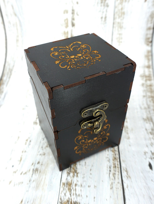 card deck box black single skulldamask