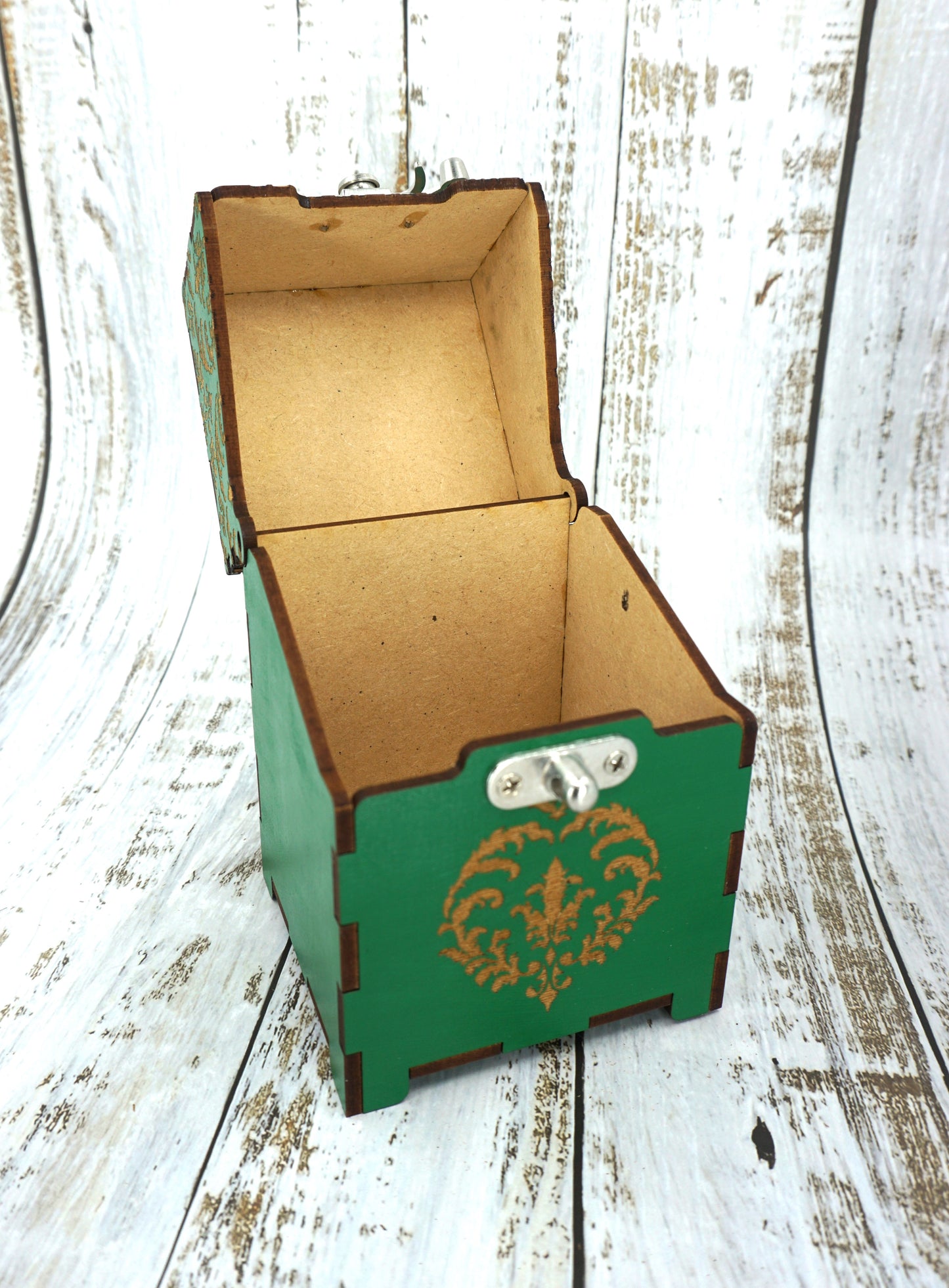 deck box green damask