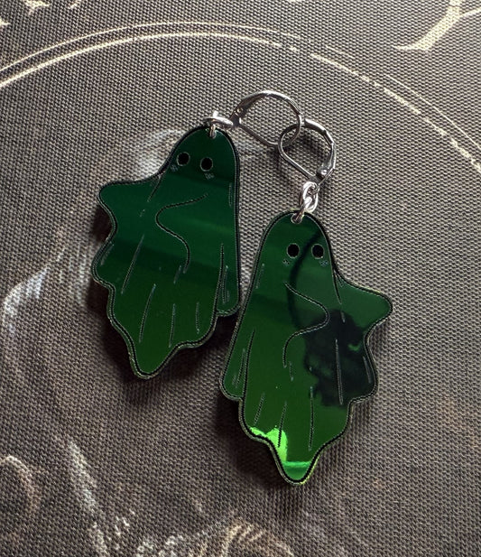 Peacock ghost earrings