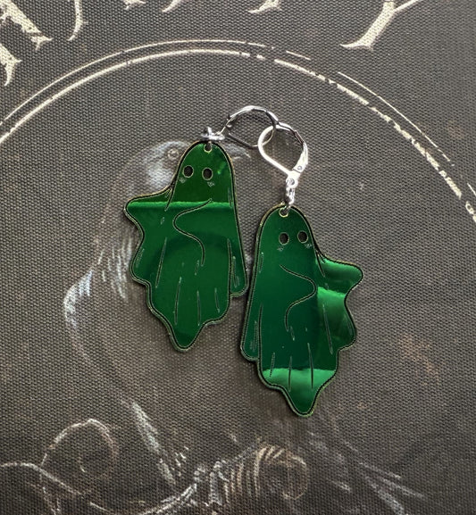 Peacock ghost earrings