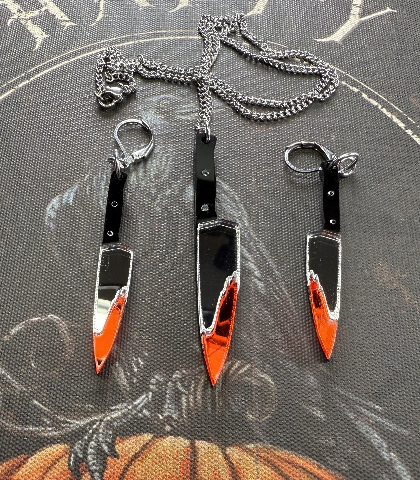 mirror knife necklace