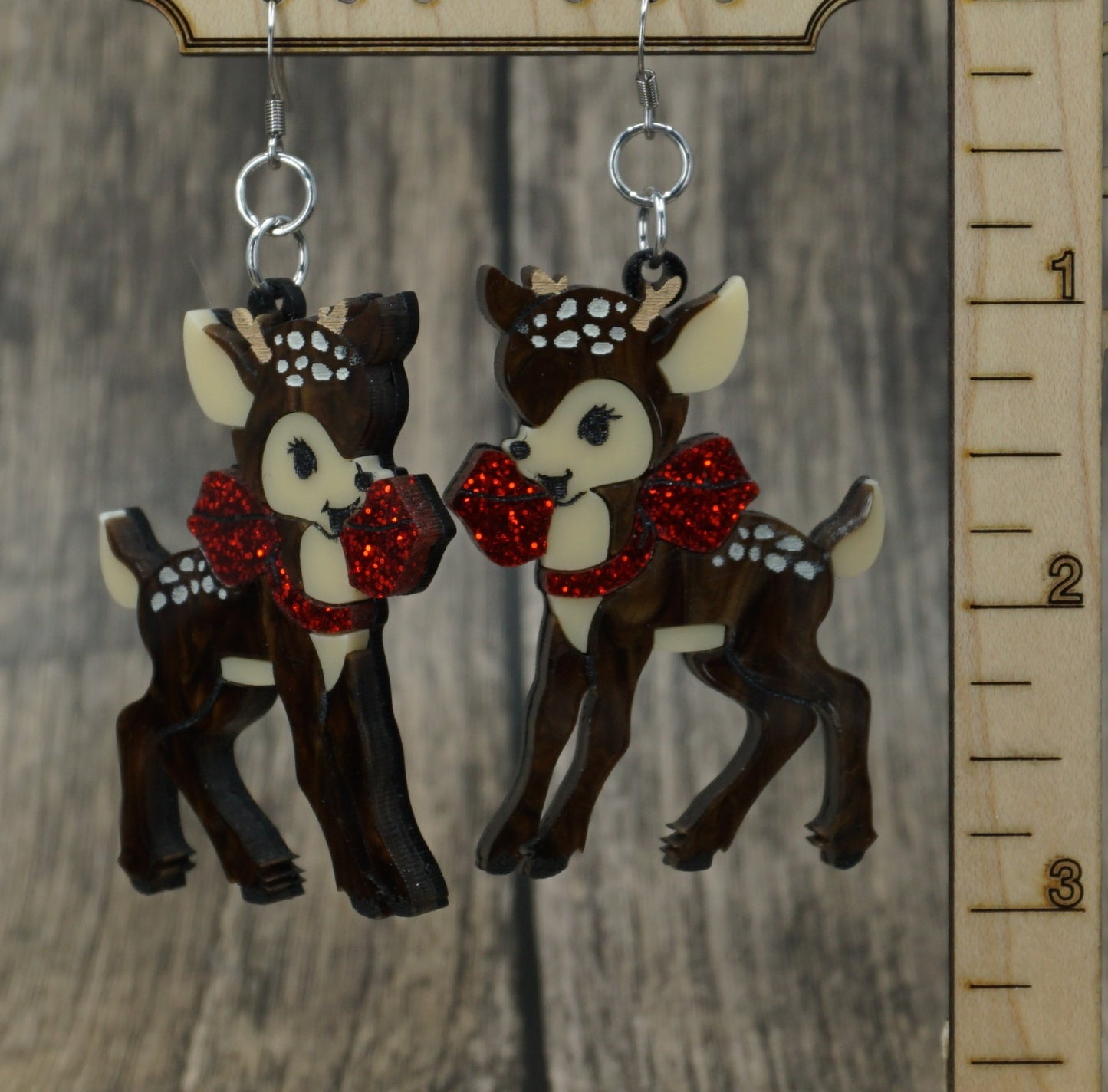 deer with bow earrings