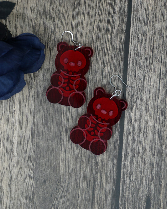 gummy bear skeleton earrings