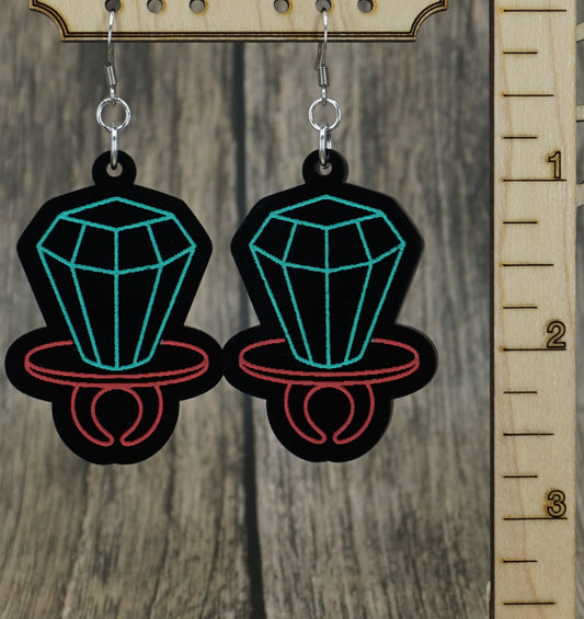 neon ring pop earrings