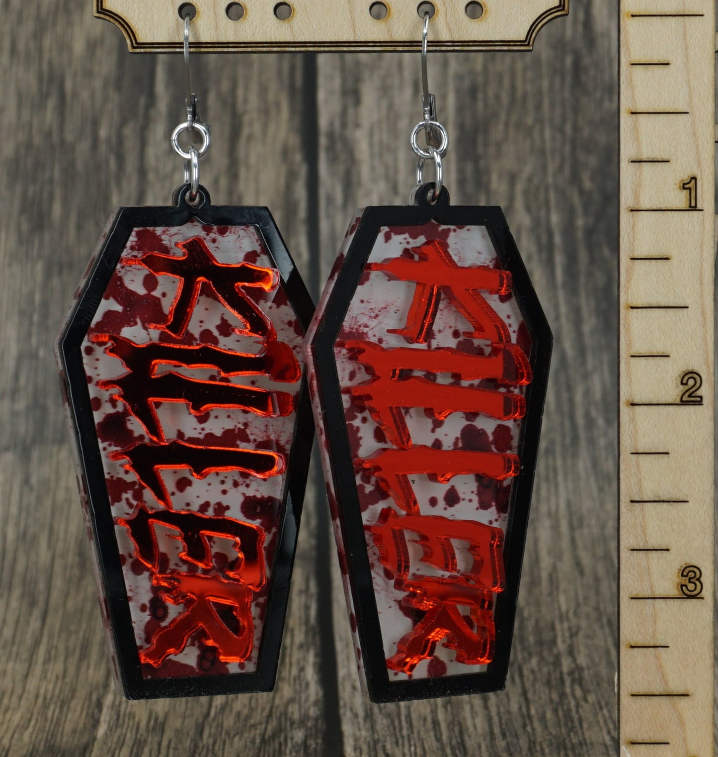 Killer coffin earrings