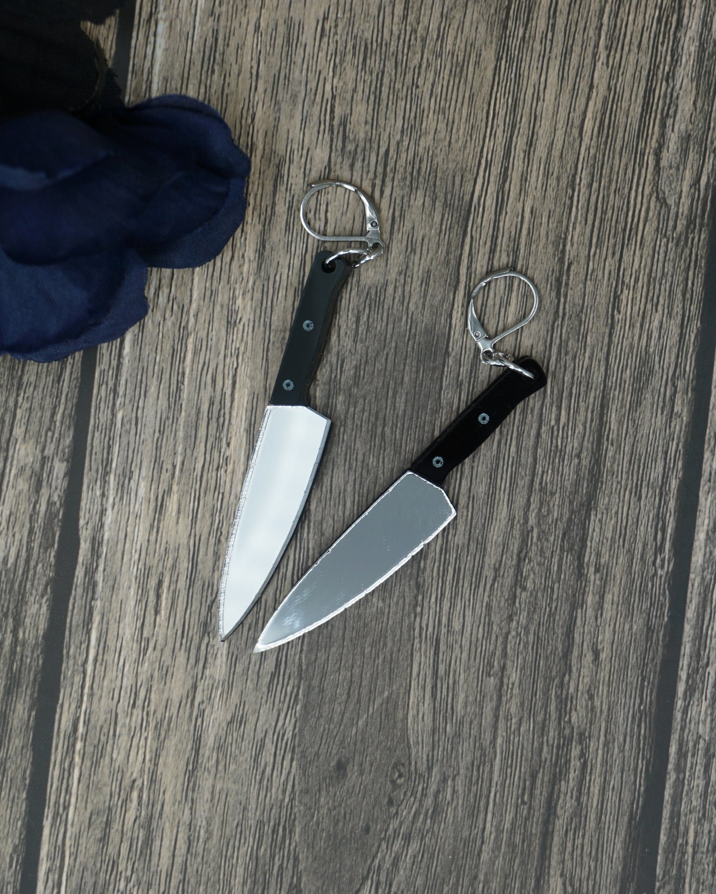 clean knife earrings