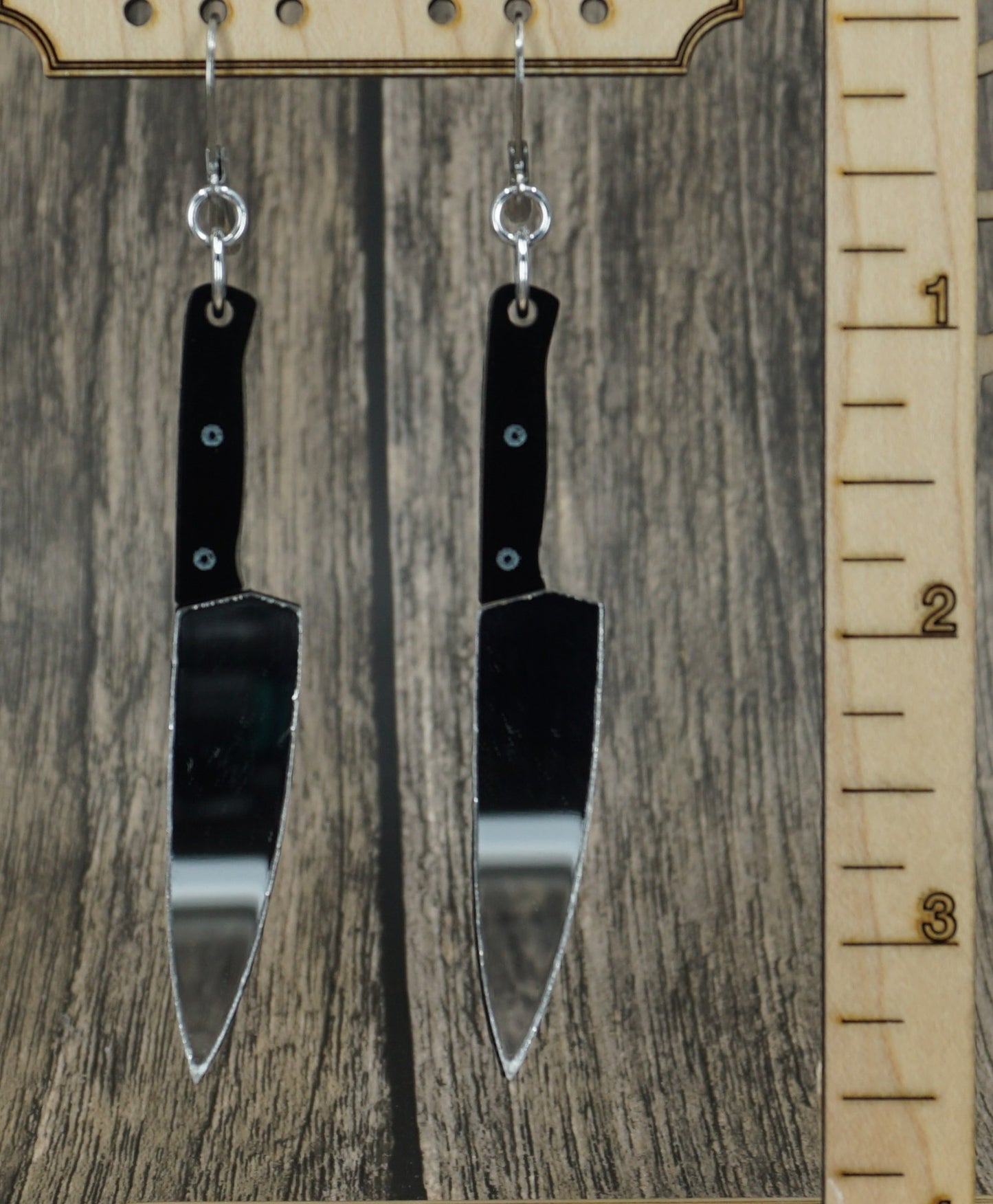 clean knife earrings
