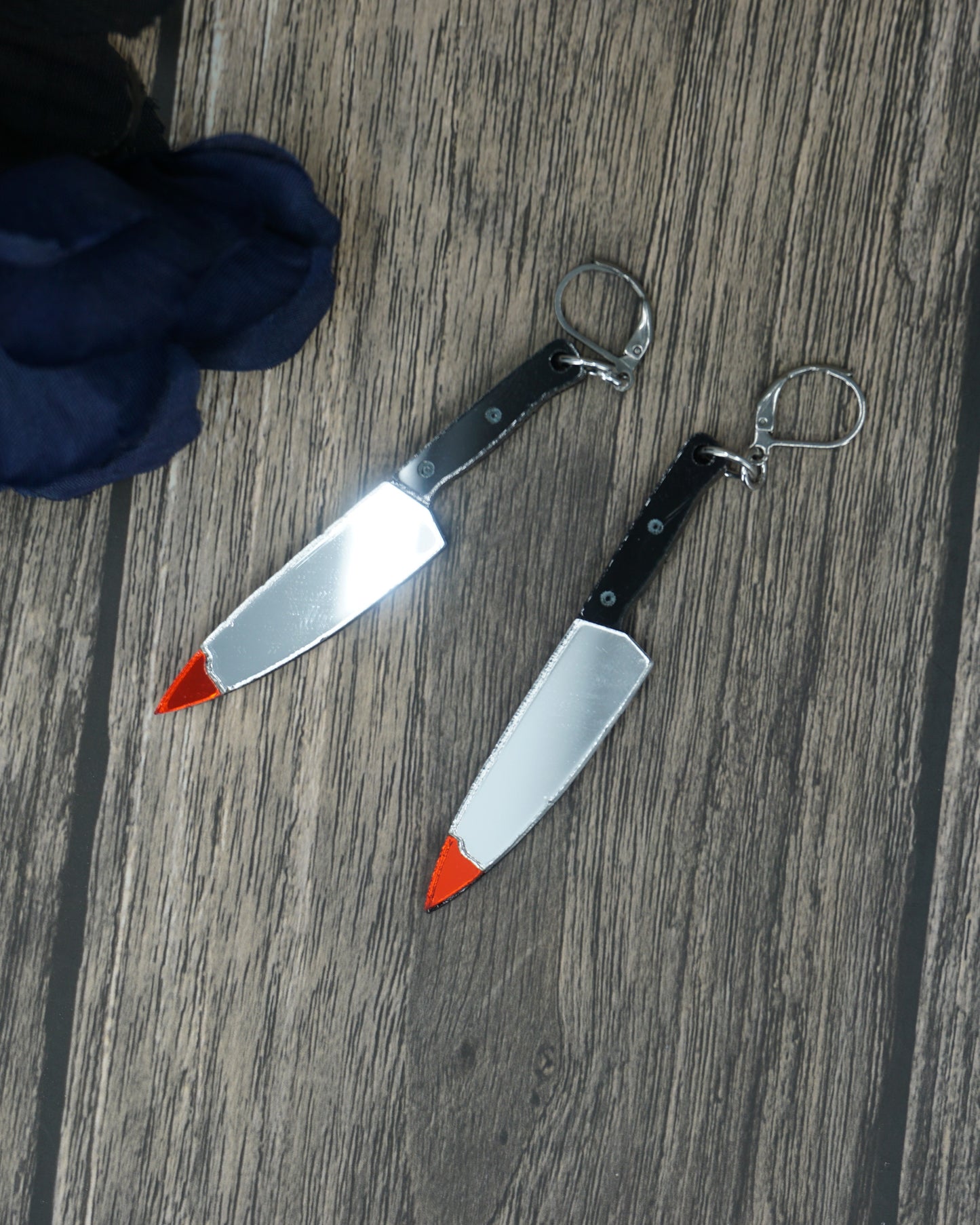 bloody tip knife earrings
