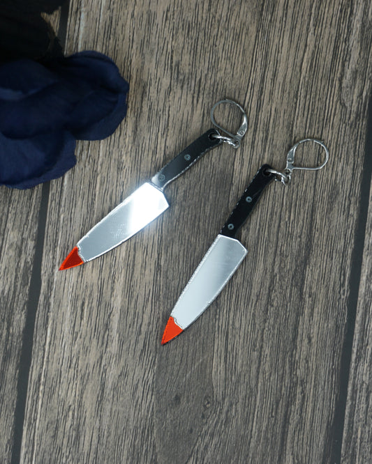 bloody tip knife earrings