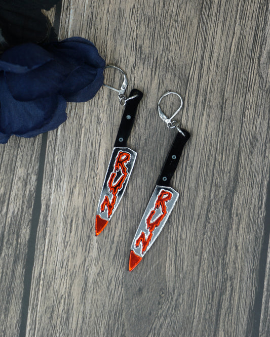 Run knife earrings