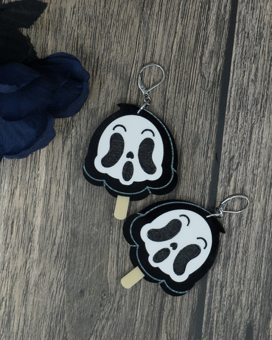 Ghostface ice cream earrings