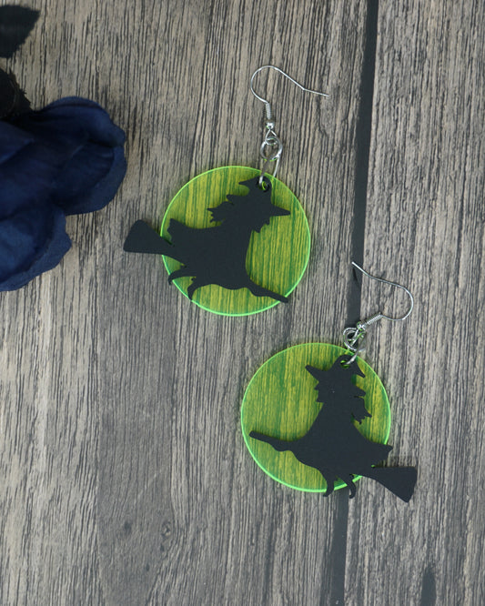 Witch and moon earrings