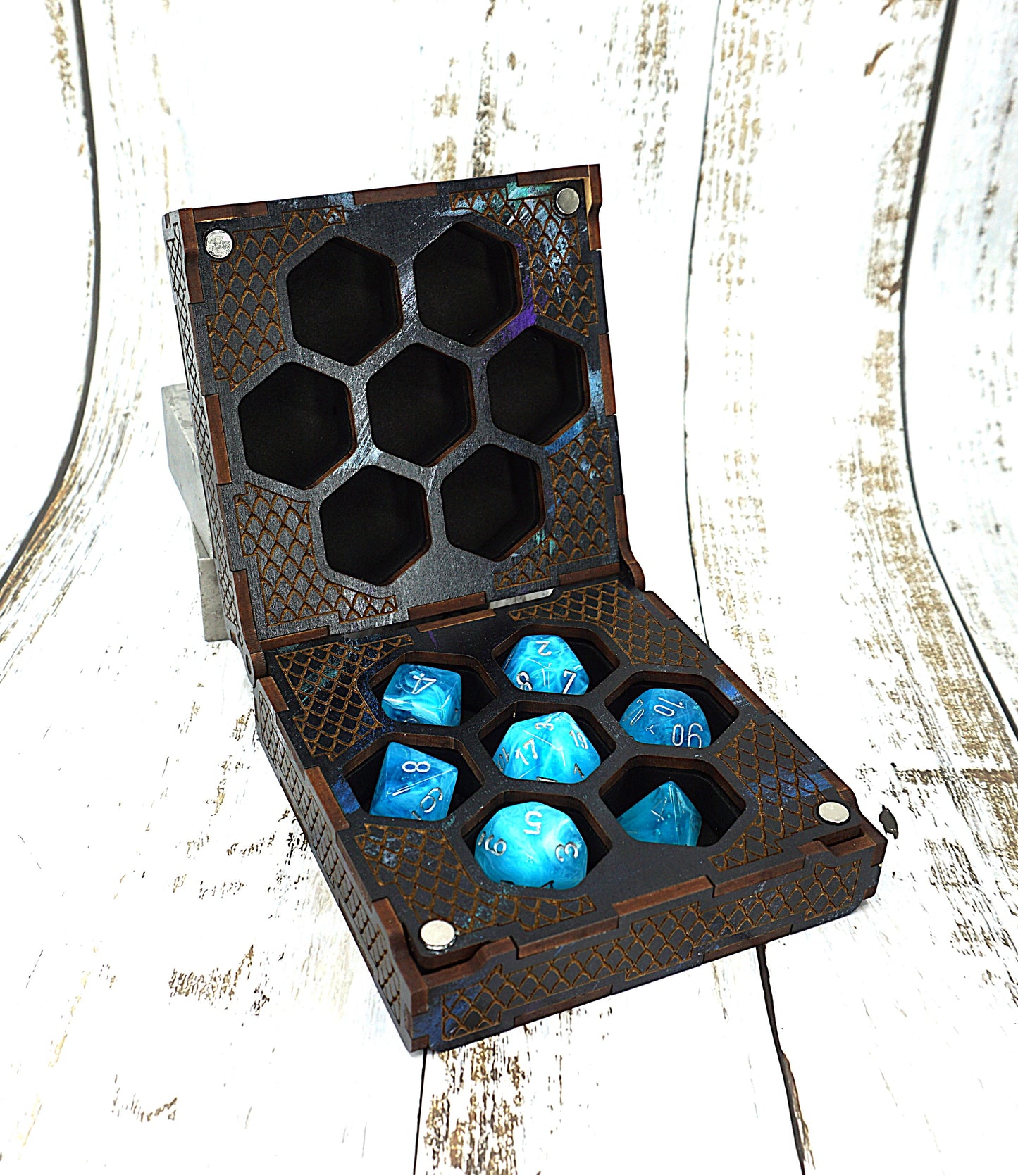 dice box black galaxy