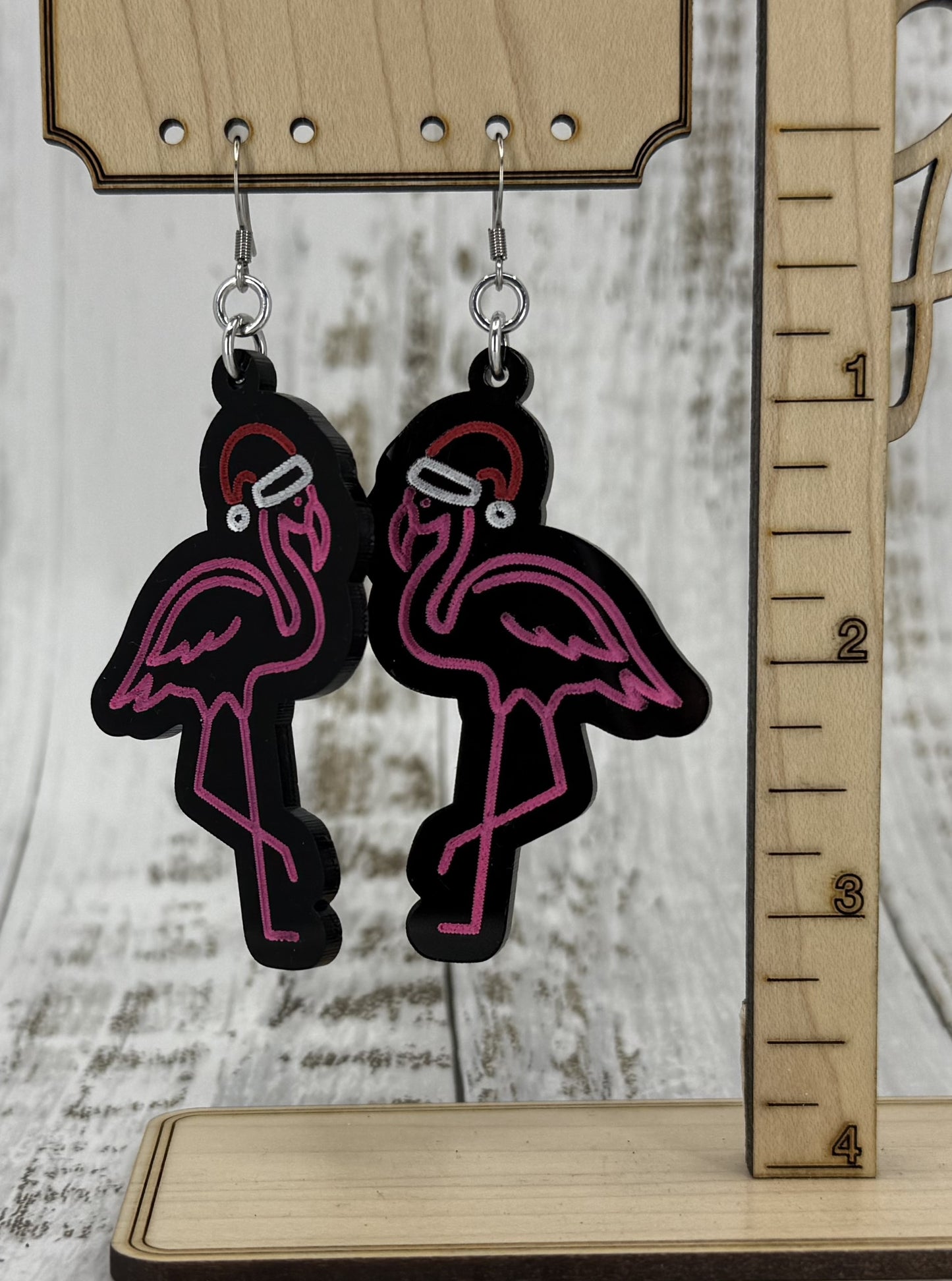 neon flamingos